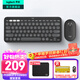 羅技（Logitech）K390無(wú)線(xiàn)藍牙鍵盤(pán) K380升級款無(wú)線(xiàn)鍵盤(pán)Mac筆記本平板ipad電腦靜音鍵盤(pán)多設備超薄家用 75配列鍵盤(pán) PEBBLE 2 COMBO（升級版套裝-石墨黑）
