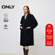 ONLY秋季雙面呢翻領(lǐng)純色純綿羊毛毛呢大衣女|12436U004 H1Z 黑色 S (160) 80A