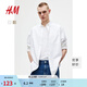 H&M男裝襯衫春季薄款長(cháng)袖商務(wù)休閑正裝上衣襯衣外套1013956 白色 M 175/100