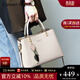 CALWAN KEODH牛皮包包女單肩手提輕奢時(shí)尚斜挎媽媽包生日禮物送女友老婆 【米白色】高顏值大容量實(shí)用走心女生閨蜜
