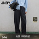 JNBY/江南布衣25夏休閑褲女簡(jiǎn)約寬松直筒西裝褲松緊腰5P4E11510 001/本黑 S