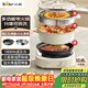 小熊（Bear）多功能鍋 火鍋專(zhuān)用鍋分體式可拆洗家用蒸煮燉煎烤肉一體料理鍋10.8L大容量電煮鍋不粘鍋 M50B7
