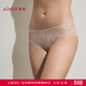 愛(ài)慕（Aimer）26新品A抗菌純棉底襠透氣舒適不勒精致蕾絲小褲中腰內褲女防夾臀 香木膚CEA 1條 S 160