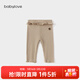 babylove嬰幼兒褲子春秋彈力打底褲女寶寶休閑褲外穿甜美洋氣百搭長(cháng)褲 米駝色 90