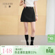 三彩2025秋季新款半身裙高腰設計感直筒裙短裙簡(jiǎn)約氣質(zhì)通勤S 經(jīng)典黑 M