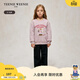 Teenie Weenie  Kids小熊童裝秋季款女童甜美字母刺繡圓領(lǐng)套頭衛衣 淺粉色 120 cm