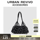 UR秋季新款女士蠟繩編織圓珠單肩包UAWB50079 黑色