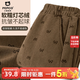 小豬班納（PEPCO）女童褲子2025新款秋冬女孩加絨加厚燈芯絨長(cháng)褲兒童加絨休閑直筒褲 【加絨保暖蝴蝶結燈芯絨直筒】咖啡色 160