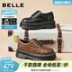 百麗（Belle）復古抓皺牛津鞋女牛皮厚底增高休閑單鞋小皮鞋B2779AM6預售 棕色 37 (235mm)