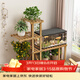 安爾雅陽(yáng)臺實(shí)木花架可放魚(yú)缸架子多層落地可移動(dòng)多肉花盆植物置物架