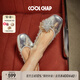 COOLCHAP【章若楠同款】diy鞋花通勤淺口單鞋軟底不磨腳瑪麗珍芭蕾舞鞋女 銀色山泉 標準版 （2朵鞋花） 37
