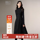 晚白【新品】亮閃閃毛呢背心裙冬款優(yōu)雅知性風(fēng)修身顯瘦垂墜無(wú)袖連衣裙 黑色 L