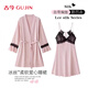 古今（GUJIN）性感冰絲吊帶睡裙睡袍夏季26新款睡衣女士家居服帶胸墊蕾絲套裝L