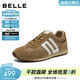 百麗（Belle）撞色跑道阿甘鞋女2026春新商場(chǎng)款內增高運動(dòng)休閑鞋E9V1DAM6 棕色 36