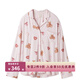 gelatopique25秋冬女睡衣滿(mǎn)印愛(ài)心小熊襯衫家居服PWCT255239 粉色 均碼
