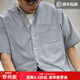 馬登工裝美式復古短袖襯衫男夏日系寬松休閑純棉襯衣透氣疊穿薄外套 深灰 2XL