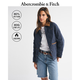 Abercrombie & Fitch【巴恩風(fēng)】美式復古燈芯絨LOGO羽絨服外套25秋冬女裝144-5243 海軍藍 L (165/104A) 尺碼偏大，建議小一碼