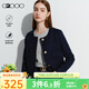 G2000【粗花呢】G2000女裝2025春秋商場(chǎng)同款挺括面料氣質(zhì)小香風(fēng)短外套. 粗花呢/不易皺-深靛藍夾克20寸 L