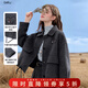 百圖（betu）女裝秋季新款毛呢外套兔子繡花羊毛65%雙面呢大衣女2509T10 深灰 M