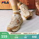 FILA 斐樂(lè )官方女鞋MUFFIN XMAS 老爹鞋2026春季新款松餅鞋圣誕版 【女】奶白/肉桂棕-GA 37.5