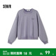 森馬（Semir）衛衣女冬重磅寬松落肩抓絨打底衫做舊復古街頭鹽系潮流套頭衫 紫色調00377 M