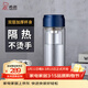 希諾（heenoor） 雙層玻璃杯男女士泡茶杯隔熱大容量水杯便攜戶(hù)外提環(huán)運動(dòng)杯子 藍色400ml