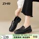 ZHR單鞋女英倫風(fēng)皮鞋女軟平底百搭經(jīng)典樂(lè )福鞋女套腳女鞋 BK10F 黑37