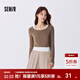 森馬長(cháng)袖T恤女短款上衣顯瘦純色背心2024秋季新款緊身兩件套氣質(zhì) 咖啡50800 2XL