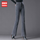 黛姿茹女士牛仔褲女春季2026新款高腰彈力大碼中年女褲顯瘦喇叭牛仔褲 煙灰色-長(cháng)褲 6XL (34) 【165-175斤】