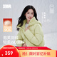 森馬（Semir）陳都靈商場(chǎng)同款90絨羽絨服女2025冬新款寬松短款子插肩袖連帽外套 檸綠（白鴨絨）A42104 M