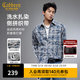 卡賓【扎染格紋】卡賓格子長(cháng)袖襯衫男裝2025秋季新款潮流休閑襯衣外套 粉藍色17 L /175/50