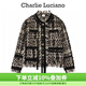 Charlie Luciano粗花呢夾克春季新款黑金下擺流蘇名媛溫婉風(fēng)cl小香風(fēng)短外套 黑金夾克 S