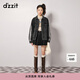 DZZIT明星同款地素牛仔外套秋冬水洗黑寬松版型設計女 黑色 M