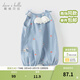 戴維貝拉（DAVE＆BELLA）夏款新品新生兒服裝嬰兒連體衣女寶寶哈衣 天藍色DBW14173-2A 90cm （建議身高80-90cm）
