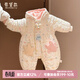 蒙黛莉嬰兒冬季衣服可愛(ài)保暖外出服新生兒超萌帶帽連體衣加絨爬服棉衣 圖片色 73cm