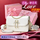 BLACKKISS生日禮物送女朋友老婆女友送媽媽包包女包斜挎包輕奢小方包休閑包 禮盒精裝款（白色）（儀式感強）