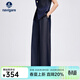 Navigare意大利小帆船女士休閑褲春秋季休閑簡(jiǎn)約風(fēng)長(cháng)褲寬松顯瘦褲子 海軍藍 M