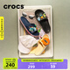 CROCS卡駱馳一字拖貝雅卡駱班涼拖 情侶款運動(dòng)休閑拖鞋|205392 黑色/白色-066 41 /42(260mm)