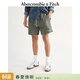 Abercrombie & Fitch【經(jīng)典復刻】美式拼接LOGO運動(dòng)五分褲短褲26春新款男裝128-6206 軍綠色 M (180/80A)