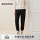 愛(ài)居兔秋季新款抽繩收腰松緊腳口休閑褲哈倫褲EKCAJ3P006A 黑色06 155/64A/S