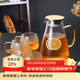 蘇氏陶瓷加厚耐熱玻璃水壺套裝花茶壺1.8L果汁壺家用玻璃杯水杯錘紋1壺4杯