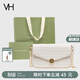 VANESSA HOGAN VH女包山茶花信封包春夏輕奢老花鏈條單肩斜挎包生日禮物送女友 奶茶色+綠野仙蹤禮袋