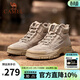 駱駝（CAMEL）馬丁靴復古休閑工裝靴秋冬季加絨戶(hù)外徒步厚底增高登山鞋男 G14W076684 深沙 39