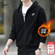 耐克（NIKE）外套男 26春季新款運動(dòng)服連帽開(kāi)衫衛衣防風(fēng)休閑服加絨保暖夾克 熱售主推/經(jīng)典黑色/加絨 XL (180/96A)