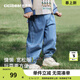 齊齊熊（ciciibear）[防褪色]齊齊熊寶寶軟牛仔褲春裝男童褲子春秋款兒童長(cháng)褲休閑褲女 牛仔藍 90