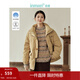 茵曼（INMAN）2025冬季女裝新款鴨絨燈芯絨九江羽絨服立領(lǐng)短外套 卡其色 L