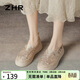 ZHR漁夫鞋女透氣網(wǎng)紗休閑布鞋女百搭舒適厚底單鞋女 M626 金色 36 