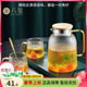 八璽（BAXI）玻璃壺耐高溫家用冷水壺涼水壺果汁壺花茶壺扎壺泡茶壺單壺大容量 菠蘿紋竹蓋壺1壺2杯 1.6L 玻璃壺 可明火/電陶爐加熱