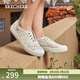 斯凱奇（Skechers）女平底鞋春季網(wǎng)面蕾絲透氣鞋子女士時(shí)尚低幫113821 乳白色/OFWT 35