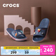 卡駱馳（CROCS）一字拖貝雅卡駱班涼拖 情侶款運動(dòng)休閑拖鞋|205392 深藍/辣椒紅-4CC 41 /42(260mm)